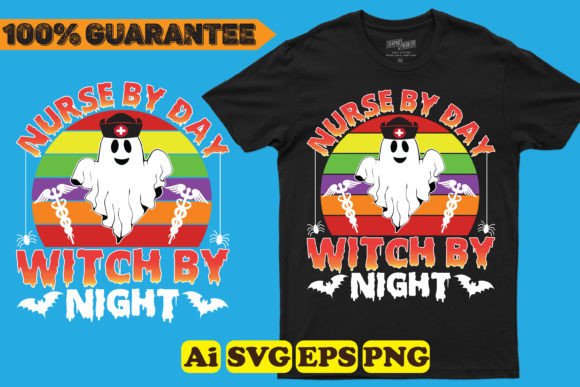 Halloween Nurse Witch Graphics & T-Shirt Designs