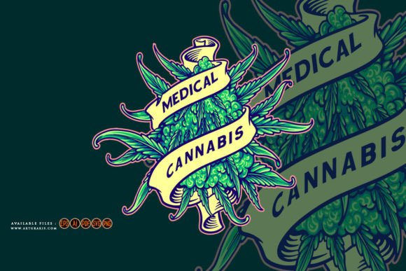 Marijuana Medical Bud Plant Cannabis Graphics & Illustrations