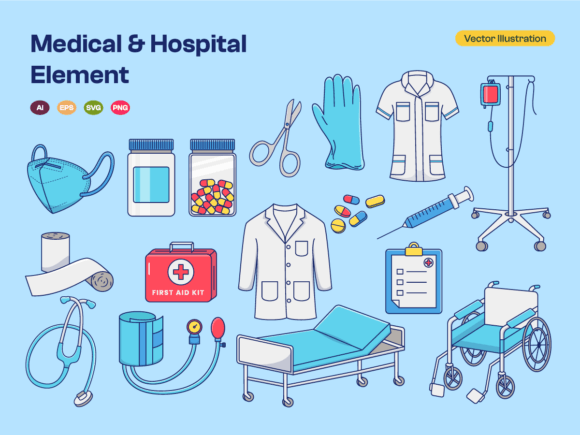 Medical and Hospital Equipment Graphics and Illustrations