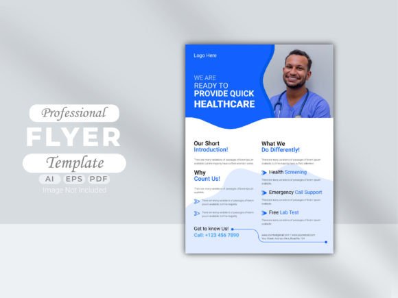 Medical Professional Flyer Template: Graphics & Print Templates