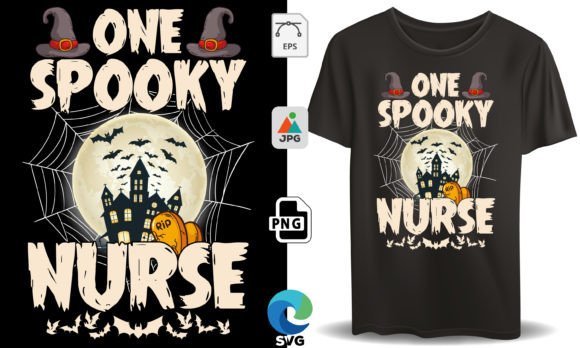 One Spooky Nurse Happy Halloween Graphics for T-Shirt Designs