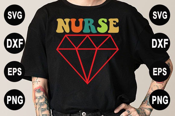 Retro Diamond Nurse Graphics for T-Shirt Designs