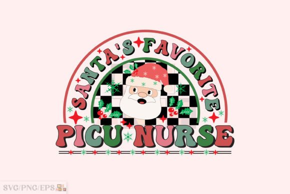 Santa's Favorite Picu Nurse Graphics for T-Shirt Designs