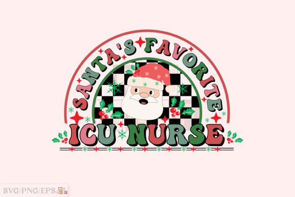 Santa's ICU Nurse PNG: Graphics for T-Shirt Designs